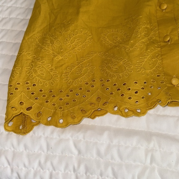 Mustard Yellow Ruffled Women's Top - Picture 2 of 4